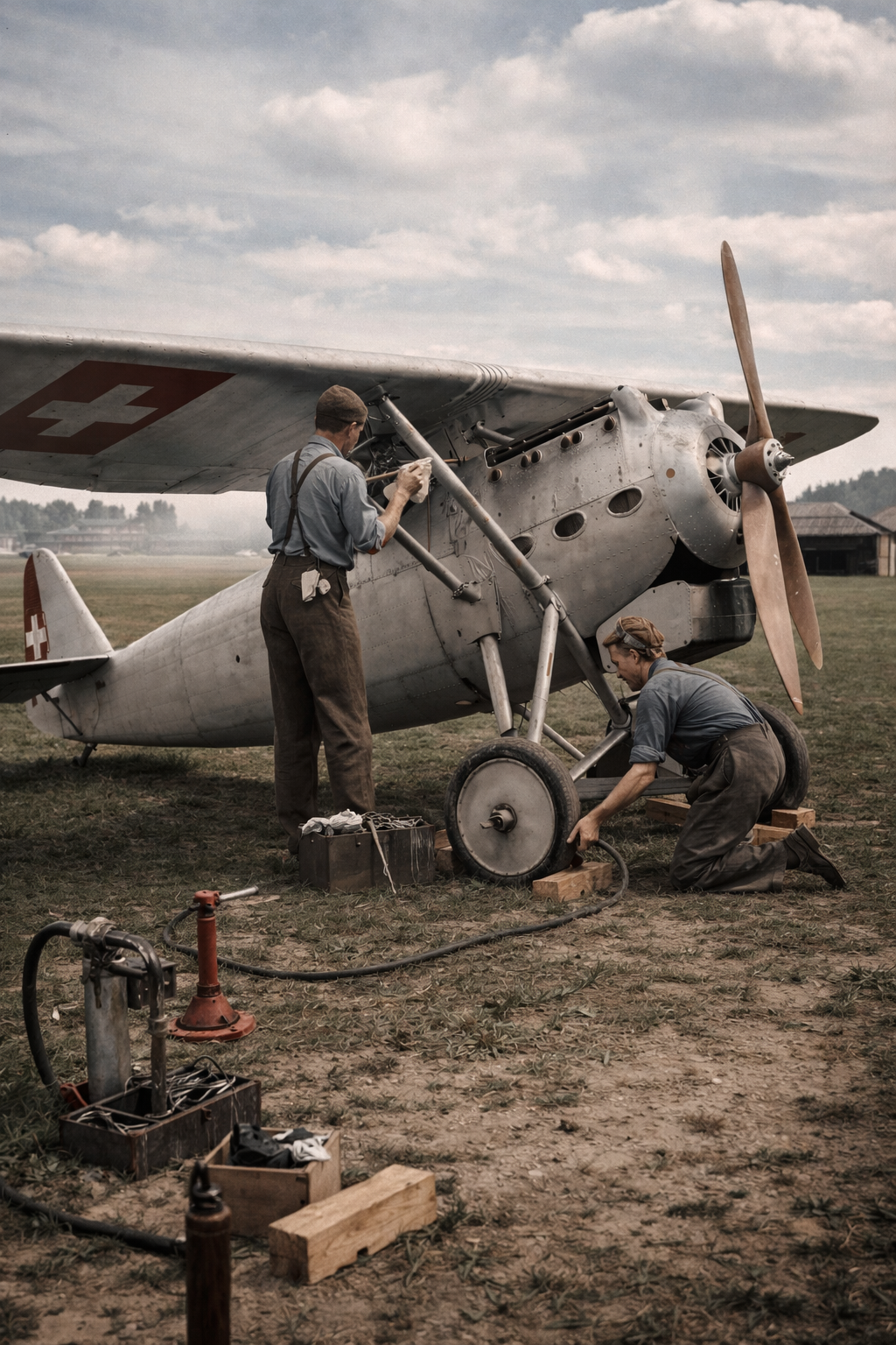 Dewoitine D.27 III der Schweizer Luftwaffe um 1931 – KI-Rekonstruktion